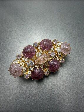 Vintage Austrian Art Glass Brooch #353ub